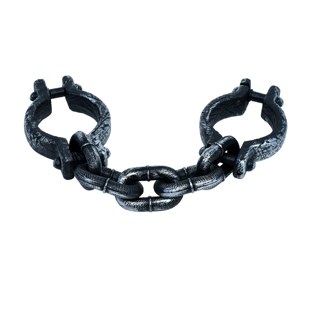 thumbnail image 2 of HAZOULEN Plastic Wrist Shackles Prison Chain Handcuffs For Halloween Costume Party Decor Props 2 of 13