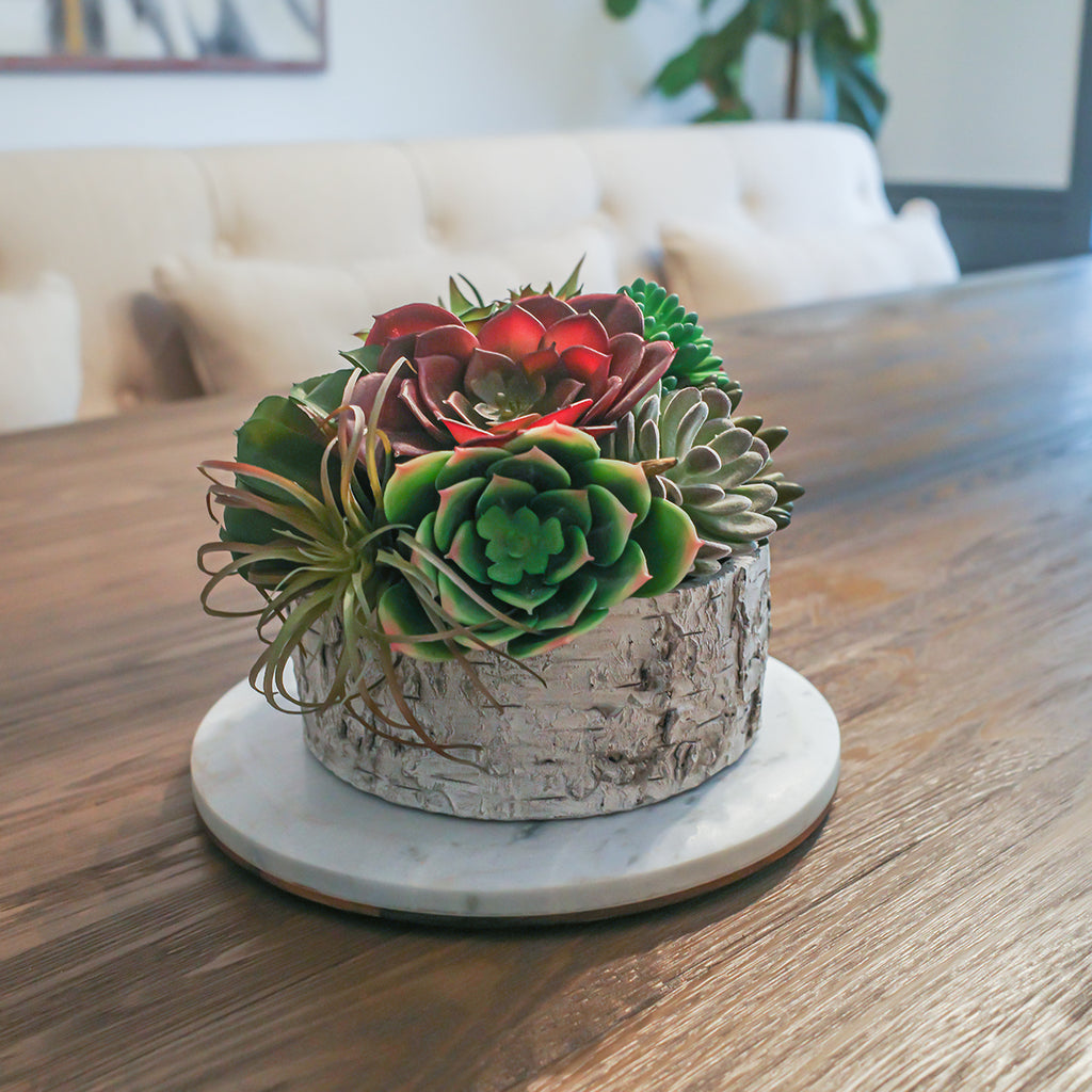 fake succulent plant decor Mini Artificial Succulent Plant Fake Office Desk Garden Plastic Flower Decor