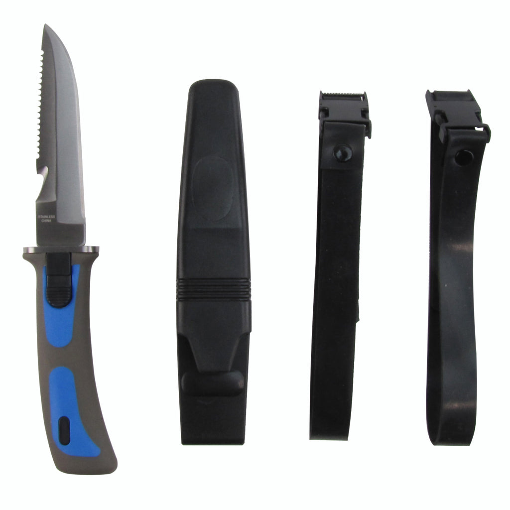 Blue SCUBA Dive Knife/Snorkeling Gear Equipment w/Sheath and Line