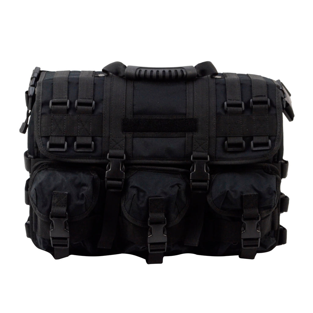 Black Army/Military-Style Cross-body Messenger Bag