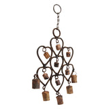 Rustic Metal 12 Bell Heart Wind Chime