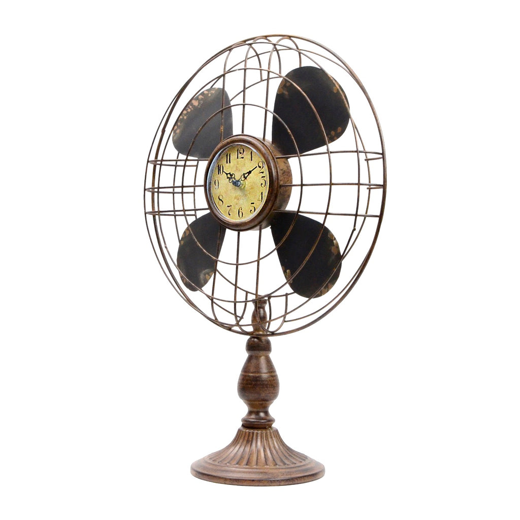 New Vintage Industrial-Style Table Fan Clock