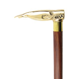 Solid Brass Sperm Whale Wooden Cane Walking Stick