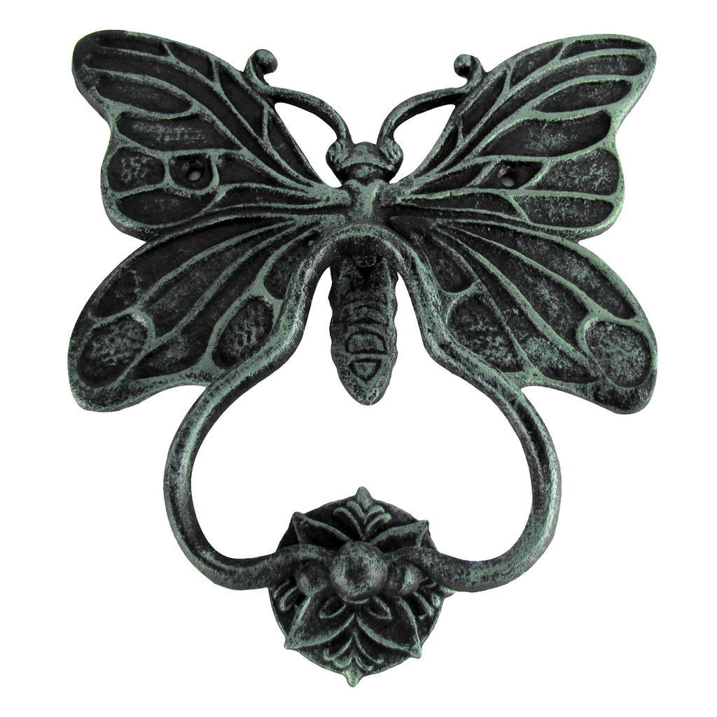 Cast Iron Verdigris Finish Butterfly Front Door Knocker