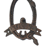 Longhorn Steer Head Welcome Door Knocker w/ Texas Star