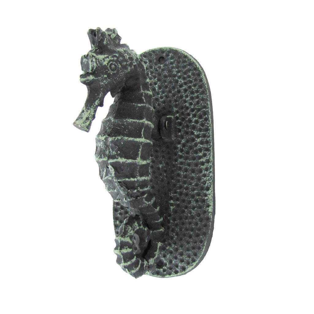 Cast Iron Verdigris Finish Sea Horse Door Knocker