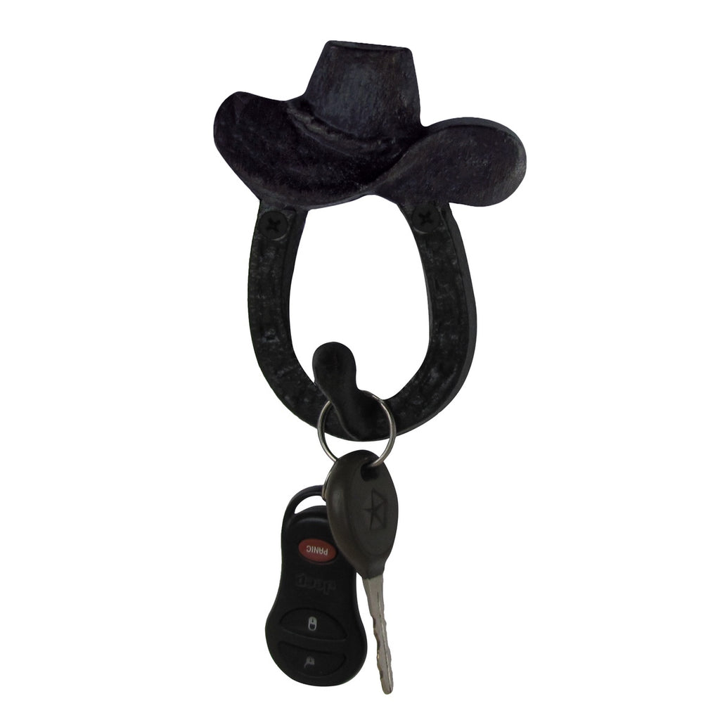 3D Metal Horseshoe Cowboy Hat Holder Key Ring / Tack Hook Bathroom Towel  Hanger