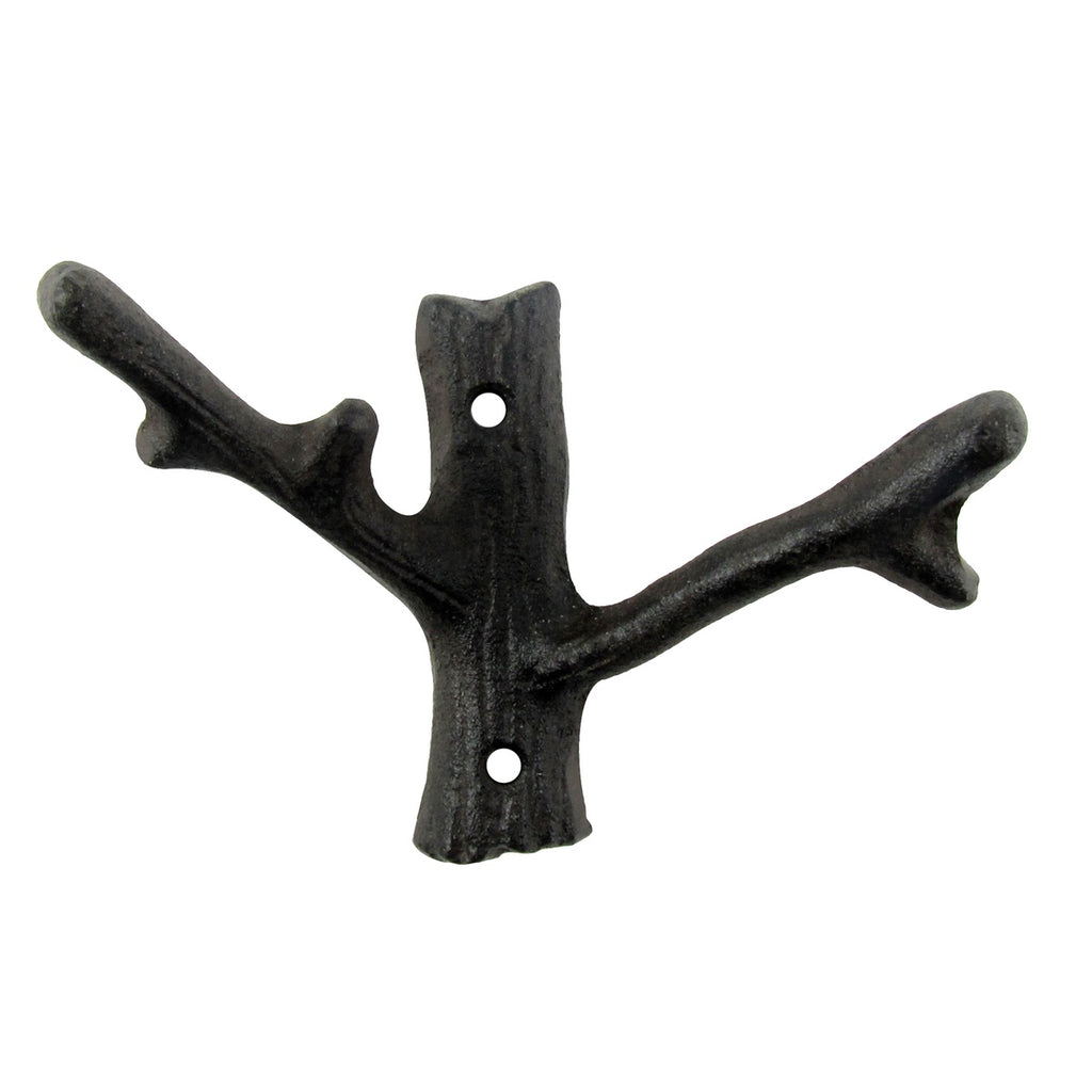 Metal Tree Branch Double Hook Wall Mount