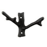 Metal Tree Branch Double Hook Wall Mount