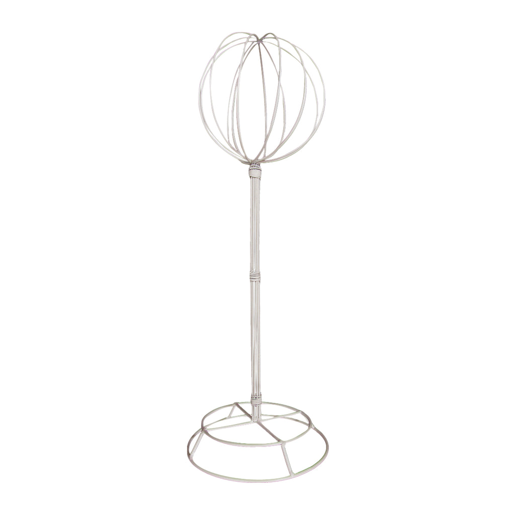 Vintage Tabletop 22" White Metal Wire Hat/Wig Stand