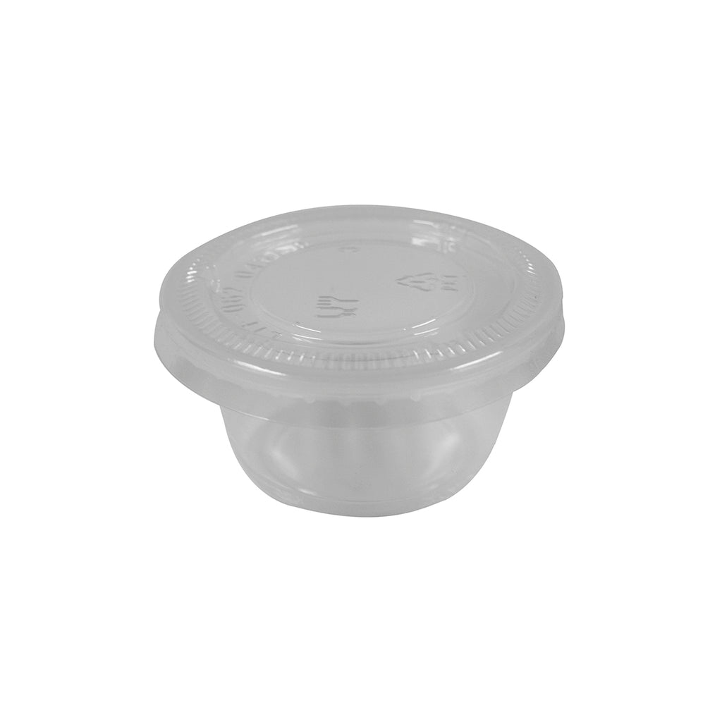 20pc Disposable Plastic Sauce Portion Cup Lid Set Condiment
