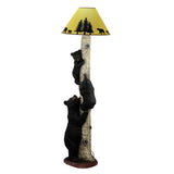 Climbing Black Bear Cub Family Rustic Cabin Home Decor Floor Lamp