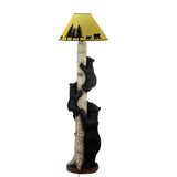 Climbing Black Bear Cub Family Rustic Cabin Home Decor Floor Lamp