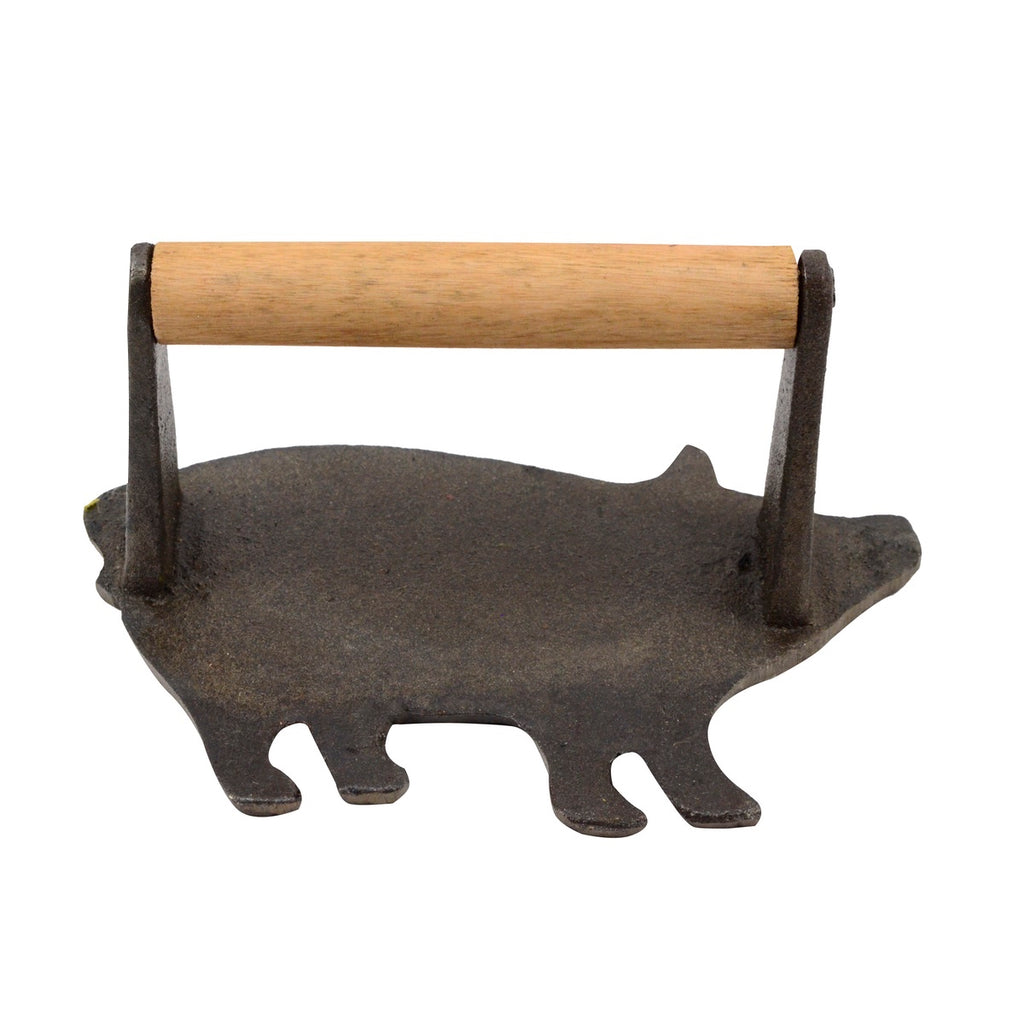 Heavy Cast Iron Pig Bacon/Burger Press