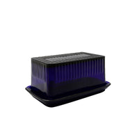 Vintage-Style 2pc Blue Glass Butter Dish