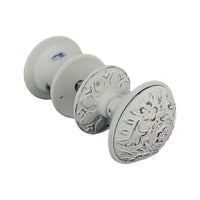 Antique Ornate Floral Door Knob Set of 2 Knobs and Shaft