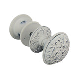 Antique Ornate Floral Door Knob Set of 2 Knobs and Shaft