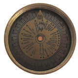 Solid Brass Nautical Pocket Sundial Compass with Cover and Leather Case