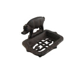 Rustic Metal Piggy Soap Dish Bathroom Soap Holder Piglet Kitchen Tray Home Decor