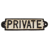 Antique Cast Iron Private Yard Sign