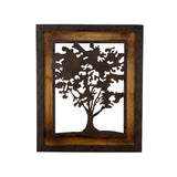 Set of 2 Framed Laser Cutting Metal Maple Trees