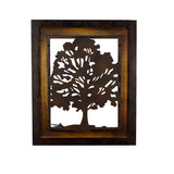 Set of 2 Framed Laser Cutting Metal Maple Trees