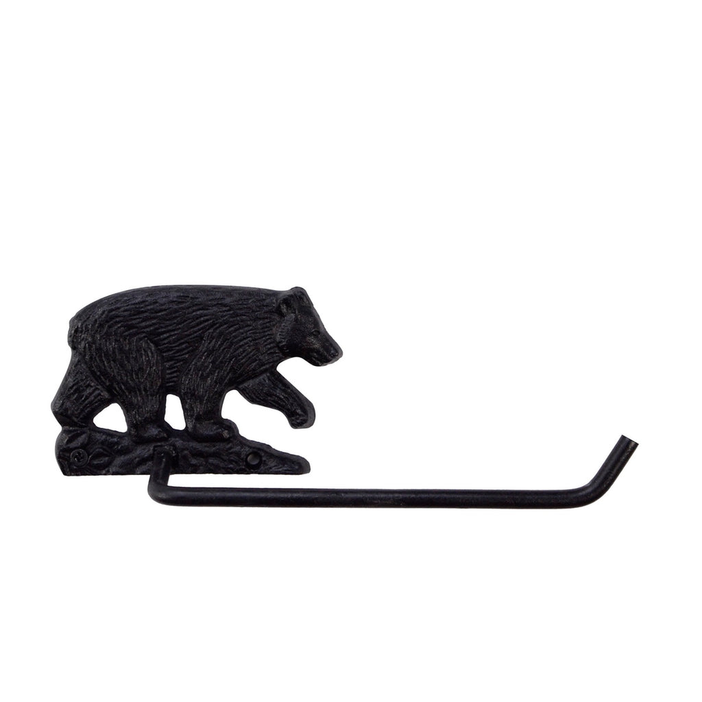 Black Cast Iron Bear Toilet Paper Roll Holder