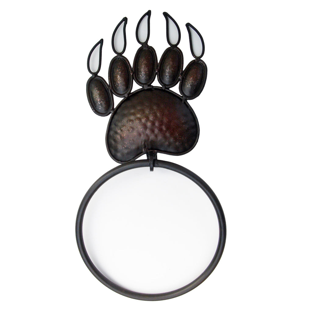 Rustic Grizzly Bear Towel Ring Hanger