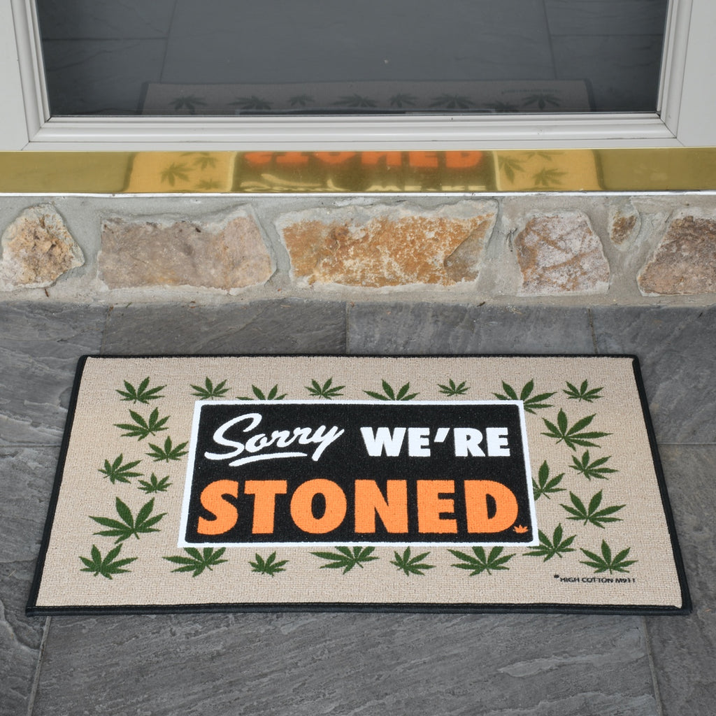 Funny Sorry Stoned Tan Marijuana Welcome Doormat Outdoor Floor Rug Wee