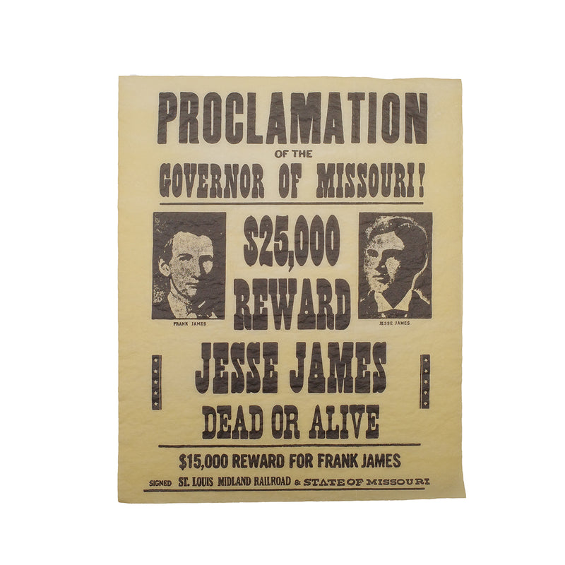 FRANK AND JESSE James Wanted Posters In Thick Plastic Sleeves