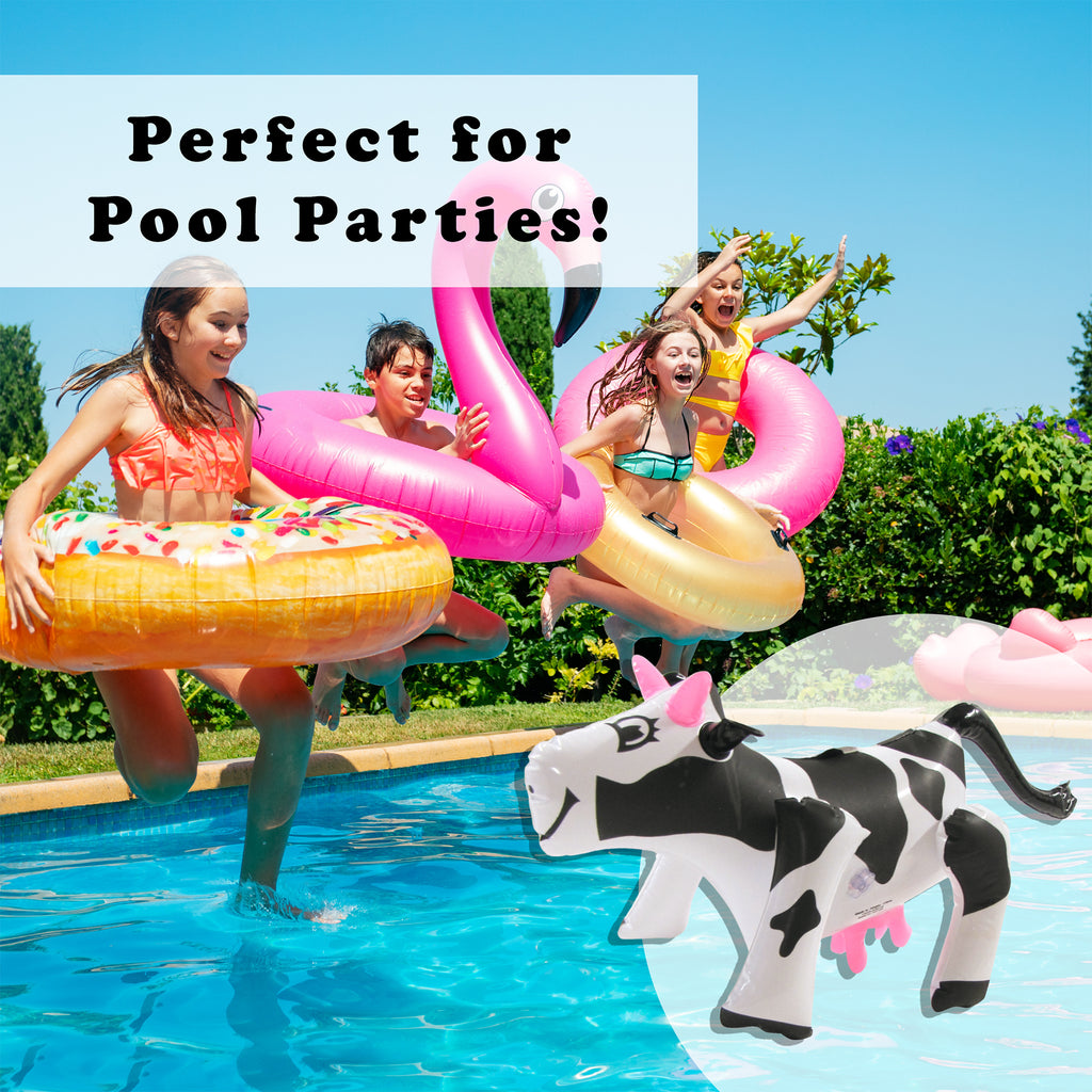 Cow Raft Pool Cow Inflatable Pool Float Blow Up Farm Animal Holstein Cow 17