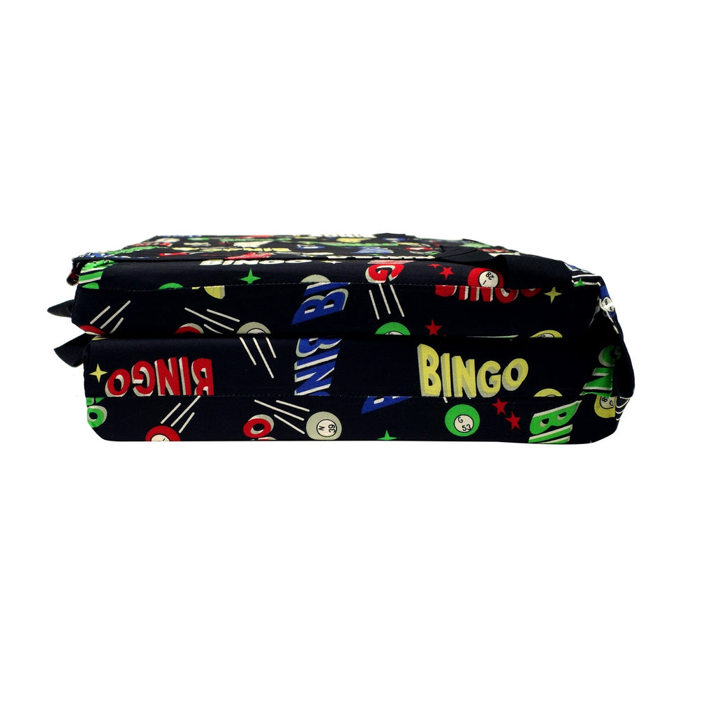 Bingo Card Pattern Thick Foam Seat & Back Cushion Support Comfort Pad  Handles