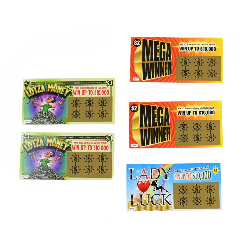 Jokes & Gags Fake Scratcher Lottery Tickets, 5ct | Party City