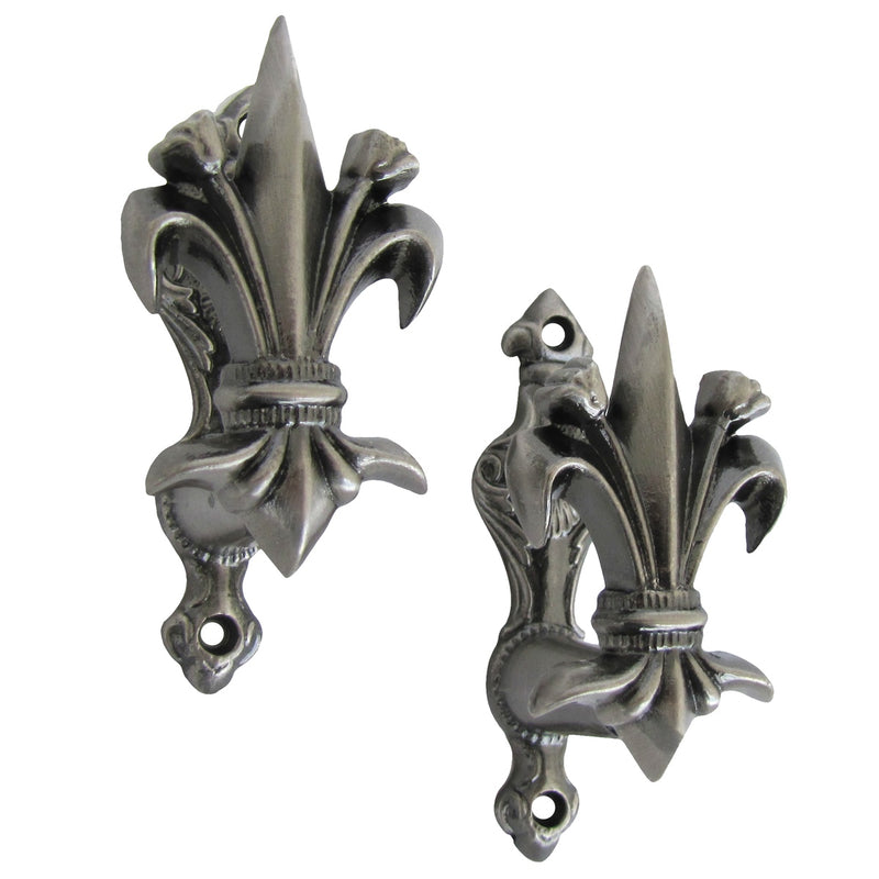 Superb Pair Of Brass Fleur De Lis Wall Mounts/Brackets/Display/Rifles/Guns - Foto 3
