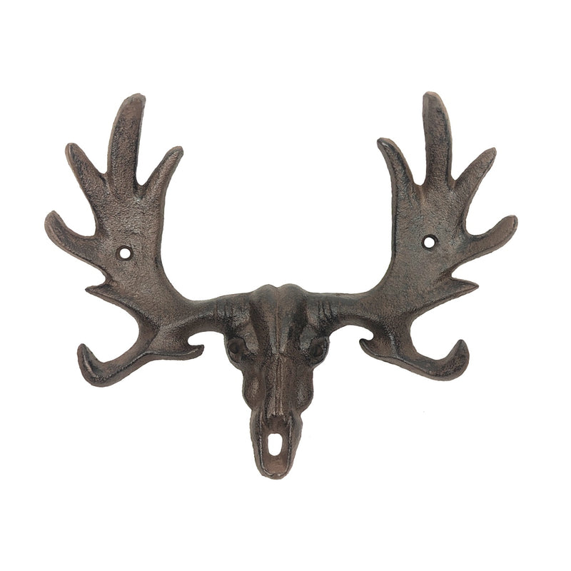 Wall Mount Moose Antler Hooks Rustic Coat Rack Key Ring Living Room Ho