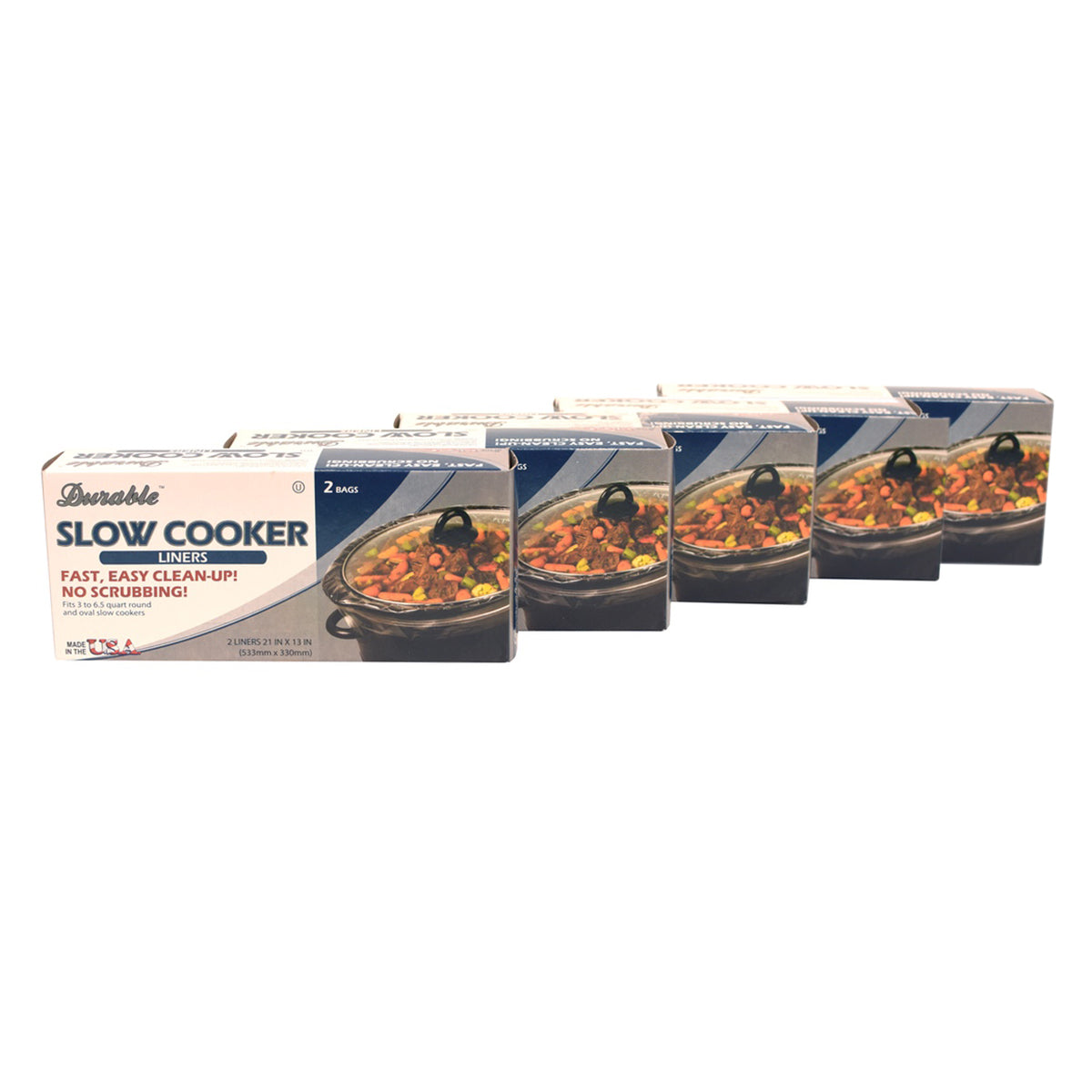 10pc USA Made 3-6 Quart Clear Crockpot Slow Cooker Liner Set
