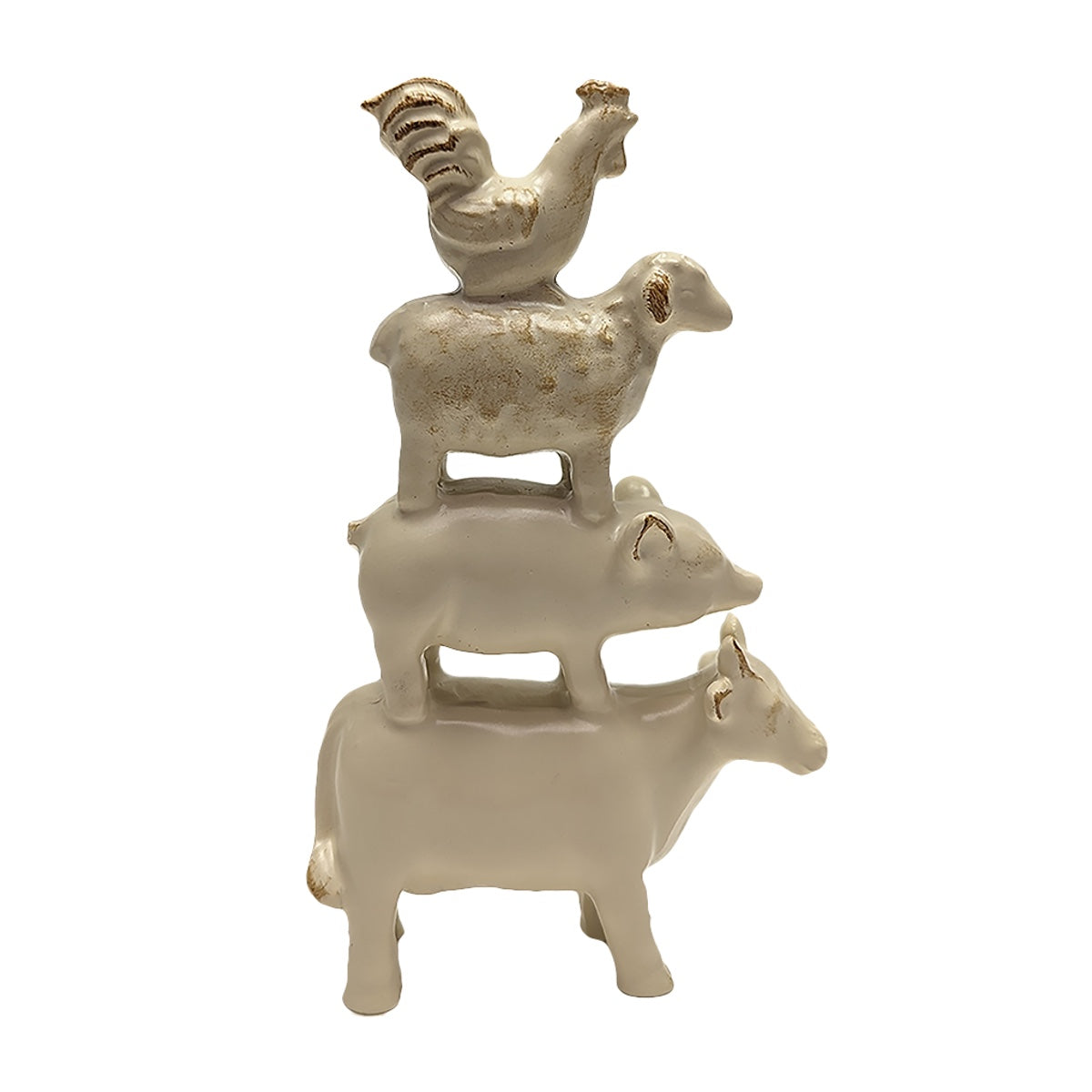 Mini Farm Stack Animals Figurine Cow Pig Farmhouse Living Room Shelf H ...