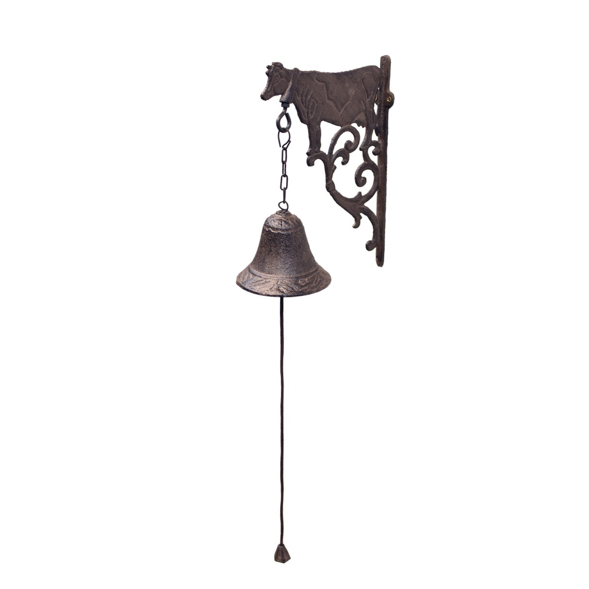 Rustic Cast Iron Wall Hang Cow Call Dinner Bell Vintage Outdoor Farmho