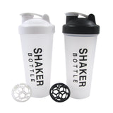 2pc 20oz White Black Protein Drink Shaker Bottle Sport Exercise Mix Cu