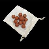 Handmade Clay Marbles & Linen Cloth Bag Game Set of 10 Antique/Vintage Style Games