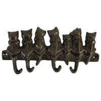 4 Metal Wall Mount Cat Tail Hooks
