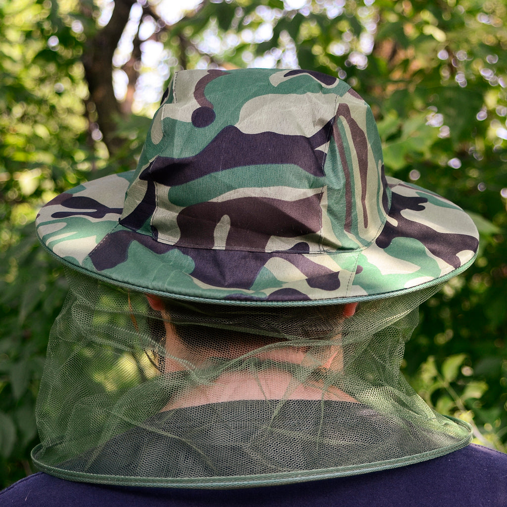 Camo Mesh Screen Hat Mosquito Fly Bug Net Outdoor Fish Insect