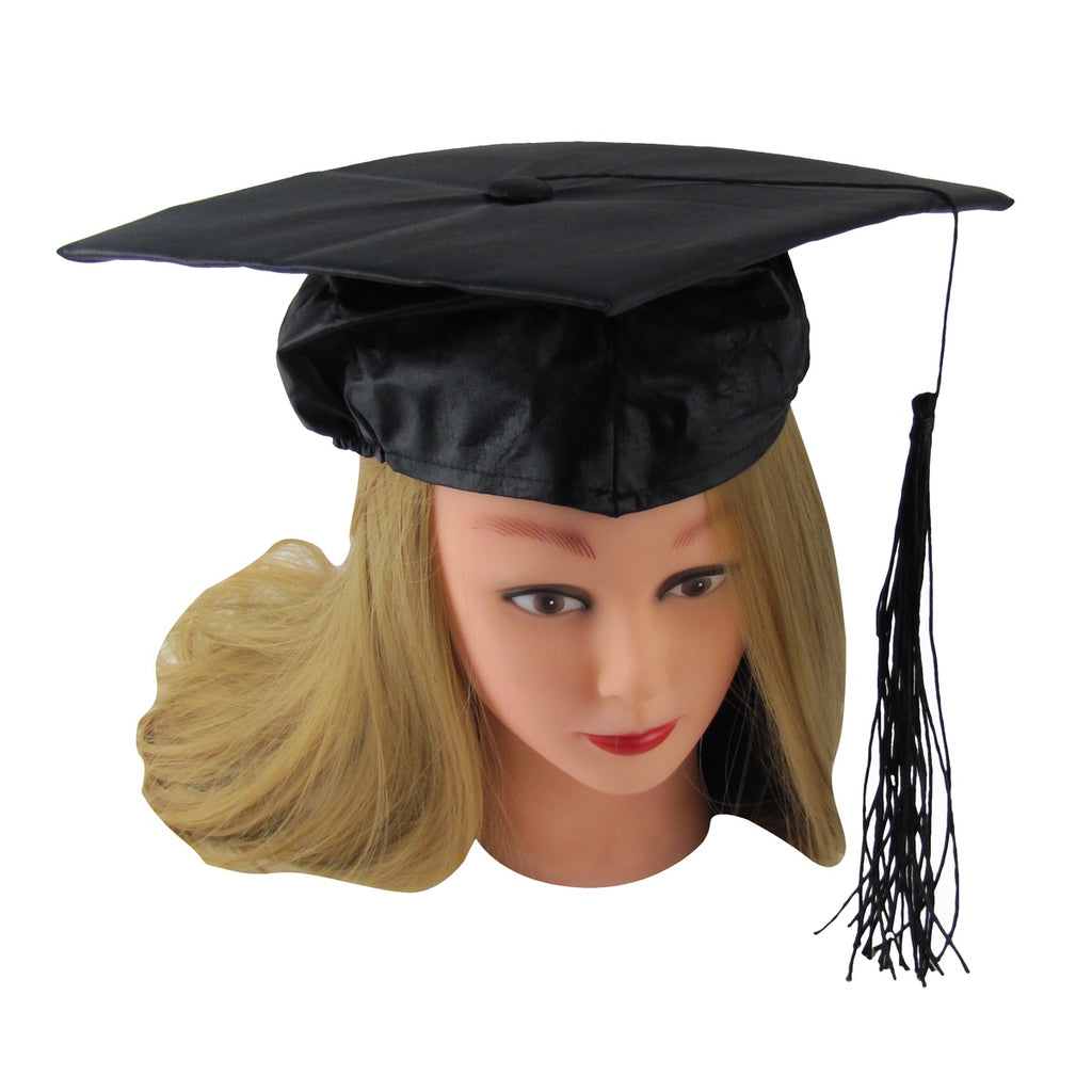 Black Mortar Board Graduation Cap Oxford Hat And Tassel Academic Costume