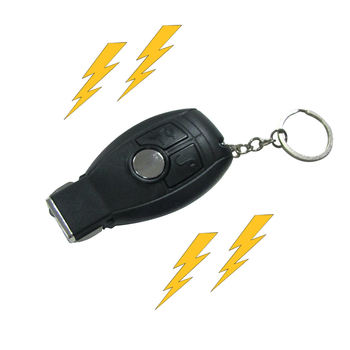 Novelty Car Keyring Shock Key Ring Fob Practical Joke Flashlight Gag G