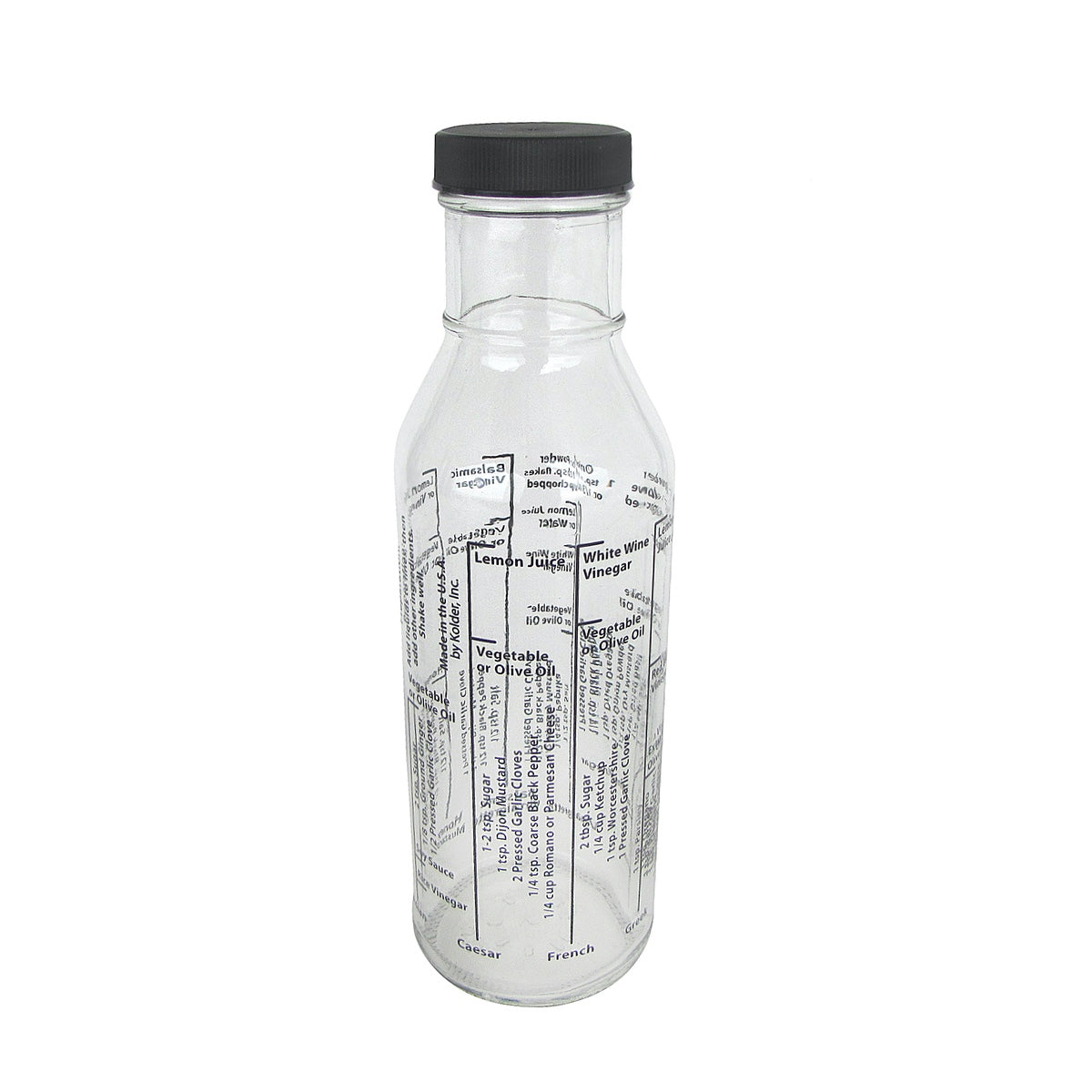 Glass Salad Dressing Shaker Recipe Bottle Condiment Mixer