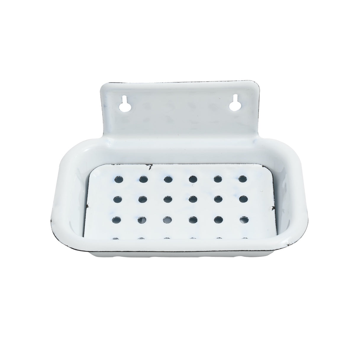 White Enamel Soap Dish Farmhouse Bathroom Shower Bar Holder