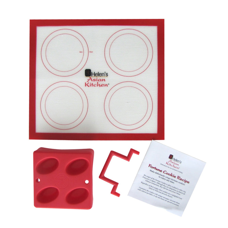 4pc Fortune Cookie Making Kit Silicone Baking Mat Mold Chinese Food Accessory 4pc Fortune Cookie Making Kit Silicone Baking Mat Mold Chinese Food Accessory