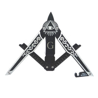 Black Masonic Folding All Seeing Eye Pocket Knife