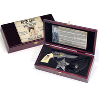Billy The Kid Pistol Gun Knife and Old West Sheriff Badge Collectors Set