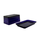 Vintage-Style 2pc Blue Glass Butter Dish